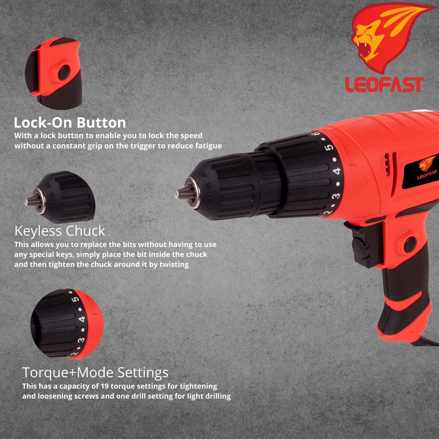 LEOFAST LFT-1204 RED SCREW DRIVER