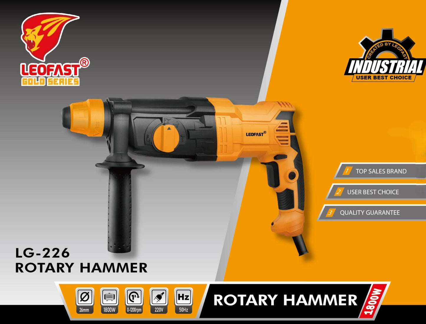 LEOFAST LG-226 YELLOW ROTARY HAMMER