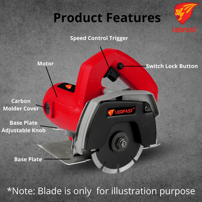 Leofast Heavy Duty Cutter For Marble/Tile/Wood, 1100 Watts, 13000 Rpm
