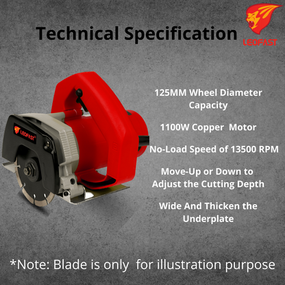 Leofast Heavy Duty Cutter For Marble/Tile/Wood, 1100 Watts, 13000 Rpm