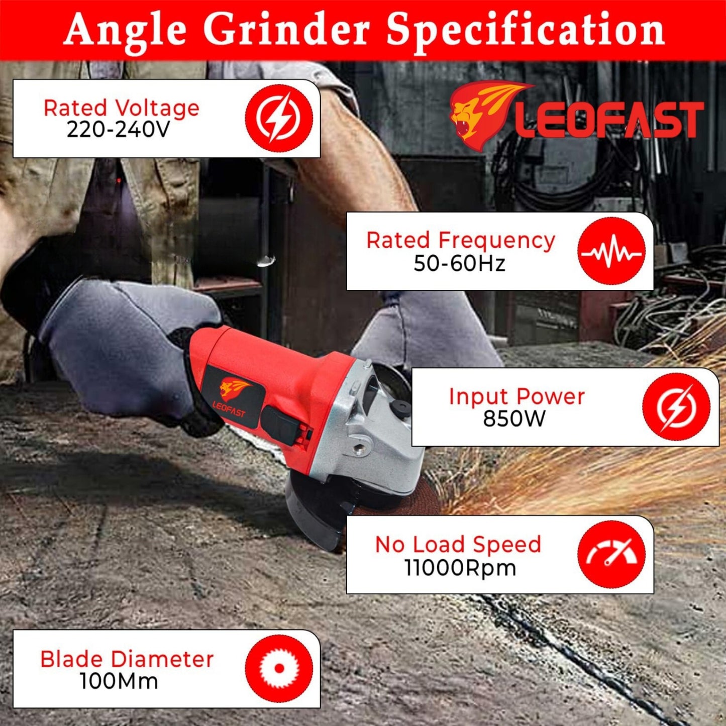 LEOFAST LFT-1301  ANGLE GRINDER